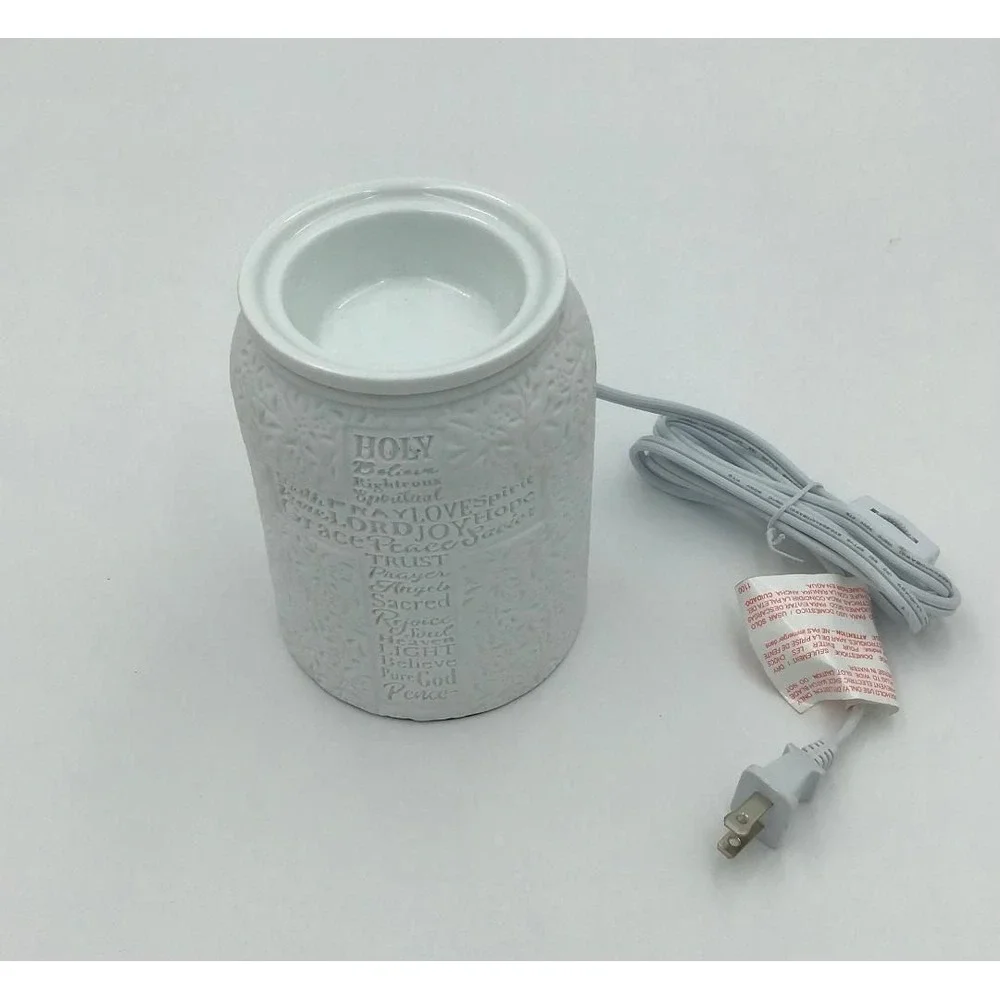 Scentsy Trust In Him Electric Wax Warmer White Ceramic‎ Religious Cross Holiday